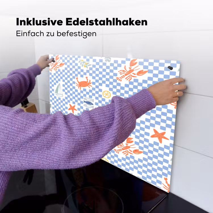 Zee - Sfeer - Zeilboot - Blauw Inductie beschemer met haakjes klein 777 -ky-ophangen-de