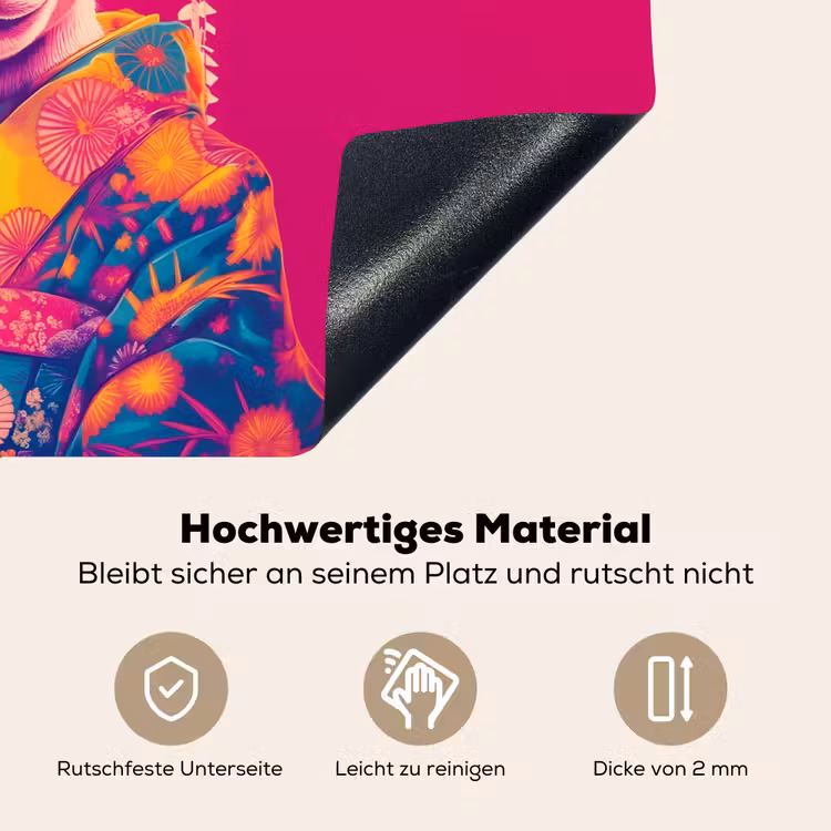 Geit - Hoorns - Kimono - Kleurrijk Inductie beschemer met haakjes klein -ky-onderkant-de