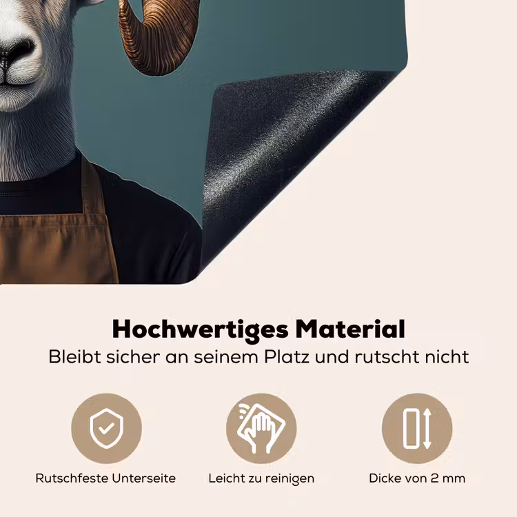 Geit - Hoorns - Kokskleding Inductie beschemer met haakjes klein -ky-onderkant-de