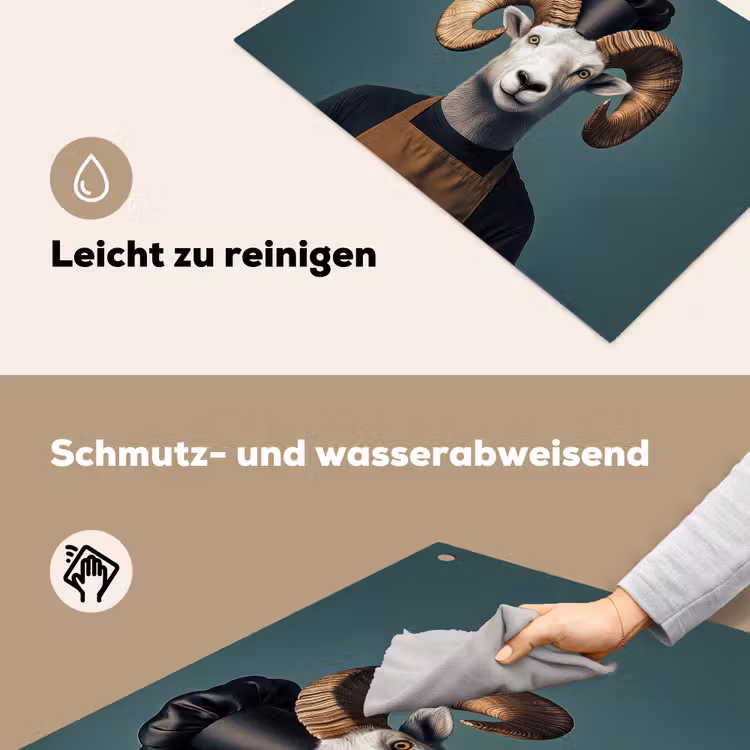 Geit - Hoorns - Kokskleding Inductie beschemer met haakjes klein -ky-schoon-de