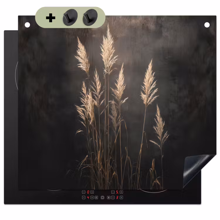 Siergras - Pluimen - Verlichting - Zwart Inductie beschemer met haakjes middel -3d