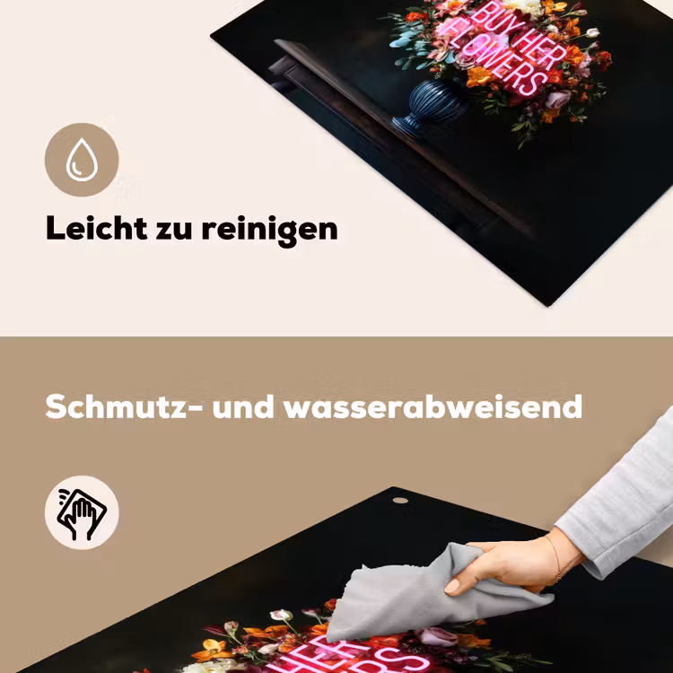 Quote - Bloemen - Vaas - Neon Inductie beschemer met haakjes klein -ky-schoon-de