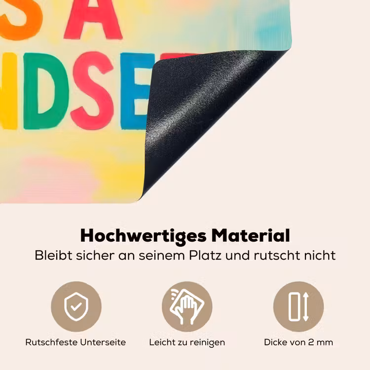 Quote - Lucky - Regenboogkleuren Inductie beschemer met haakjes middel -ky-onderkant-de
