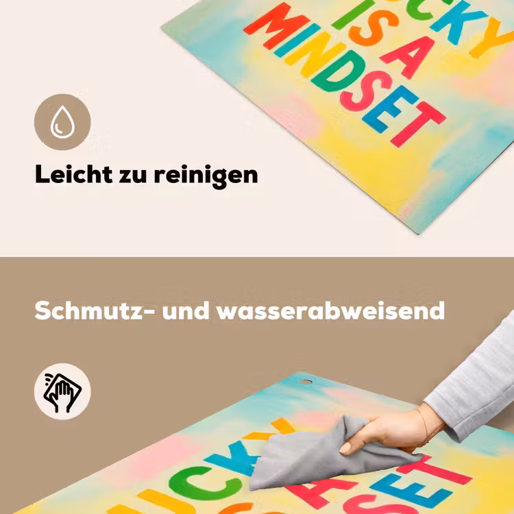Quote - Lucky - Regenboogkleuren Inductie beschemer met haakjes middel -ky-schoon-de