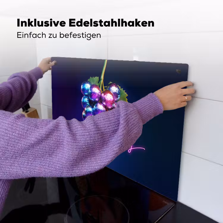 Quote - Neon - Disco - Druiven Inductie beschemer met haakjes klein -ky-ophangen-de
