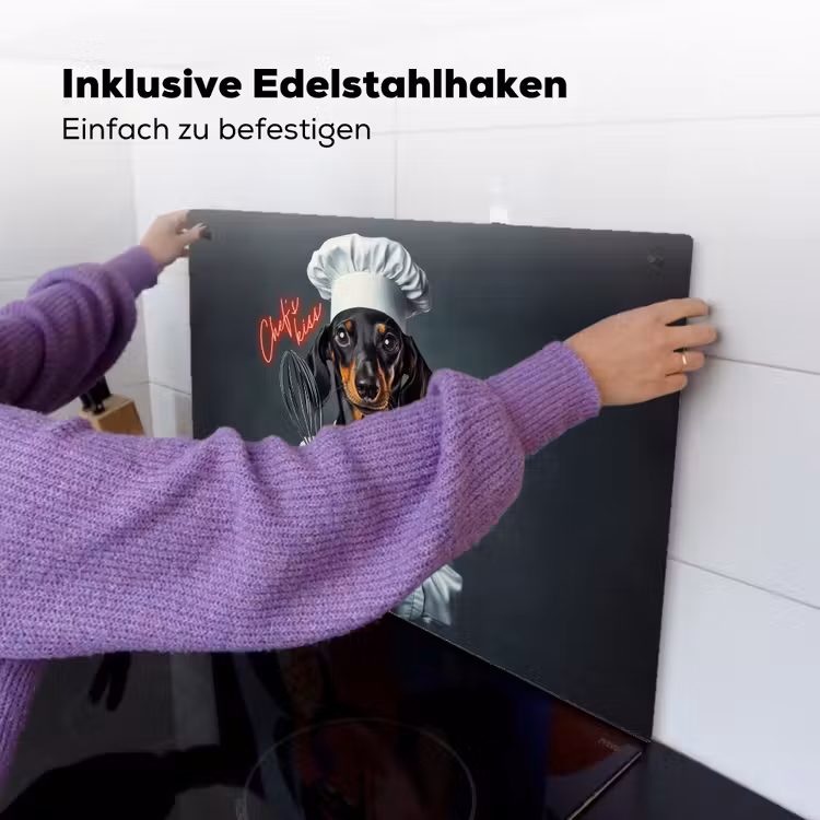 Quote - Neon - Hond - Kokskleding Inductie beschemer met haakjes klein -ky-ophangen-de