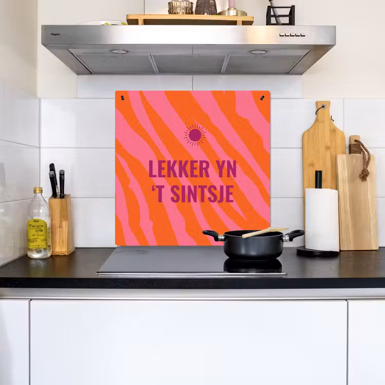 Quote - Zomer - Roze Inductie beschemer met haakjes middel -sfeer2
