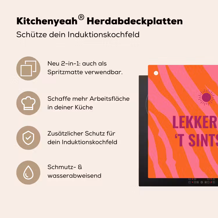 Quote - Zomer - Roze Inductie beschemer met haakjes middel -ky-usp-de