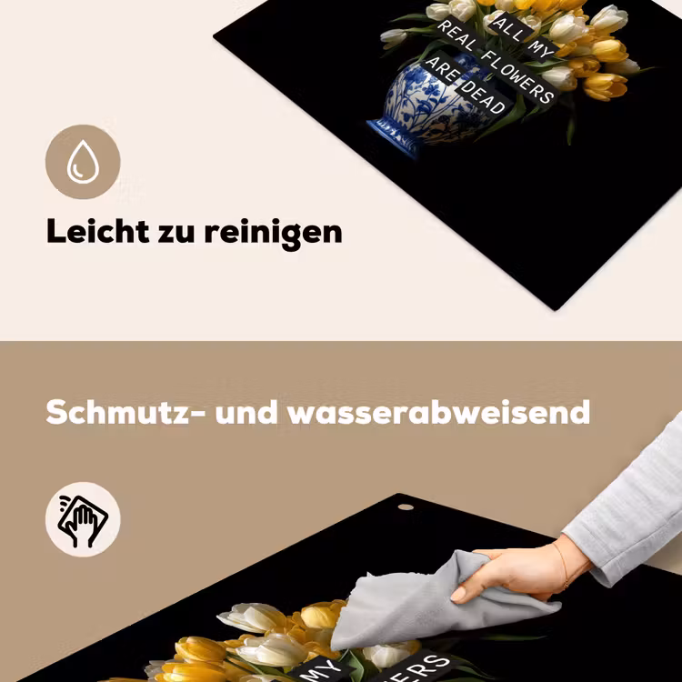Quotes - Bloem - Tulp - Geel Inductie beschemer met haakjes klein -ky-schoon-de