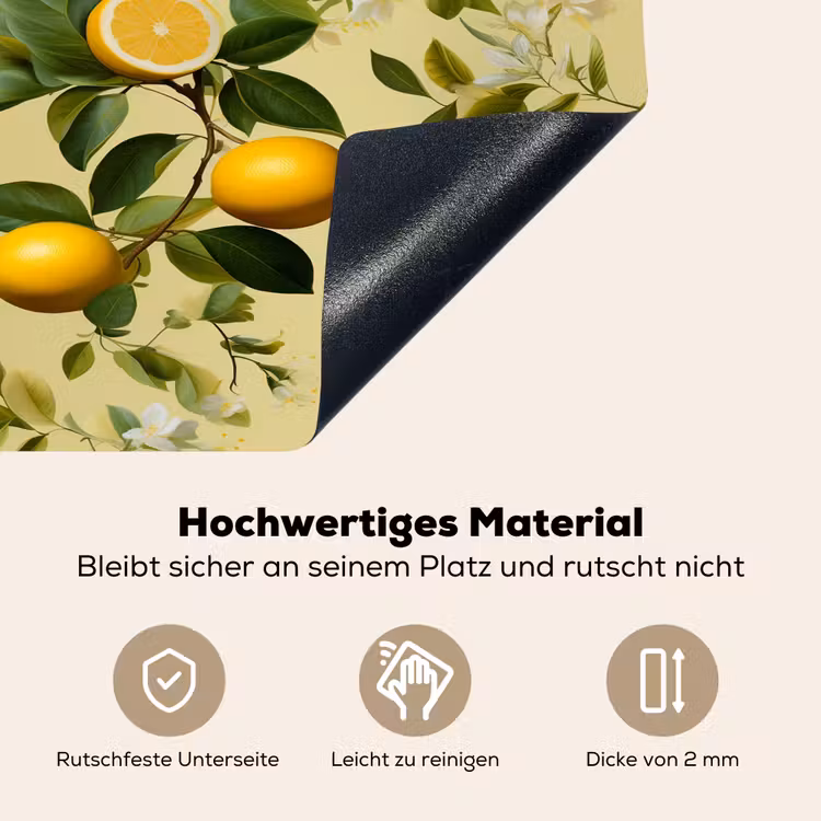 Citroen - Groen - Bloesem Inductie beschemer met haakjes klein 777 -ky-onderkant-de