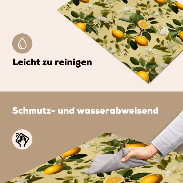 Citroen - Groen - Bloesem Inductie beschemer met haakjes klein 777 -ky-schoon-de