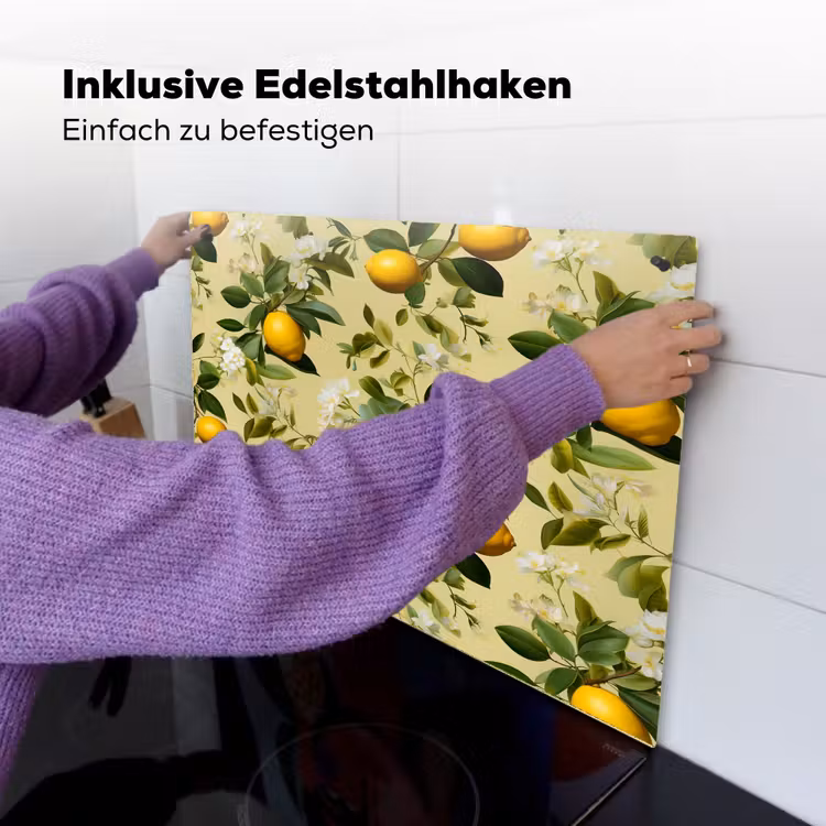 Citroen - Groen - Bloesem Inductie beschemer met haakjes klein 777 -ky-ophangen-de