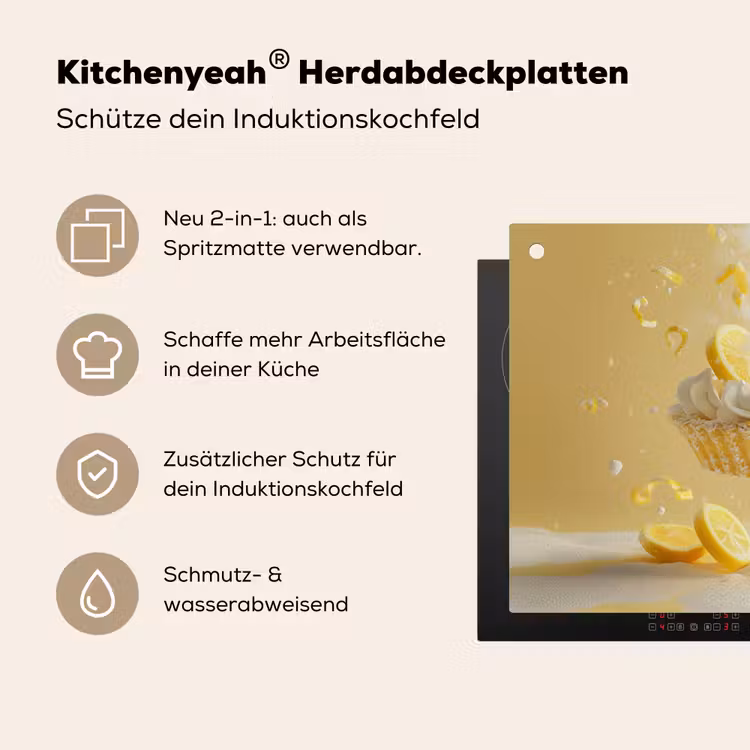 Citroen - Taart - Eten - Geel Inductie beschemer met haakjes klein -ky-usp-de