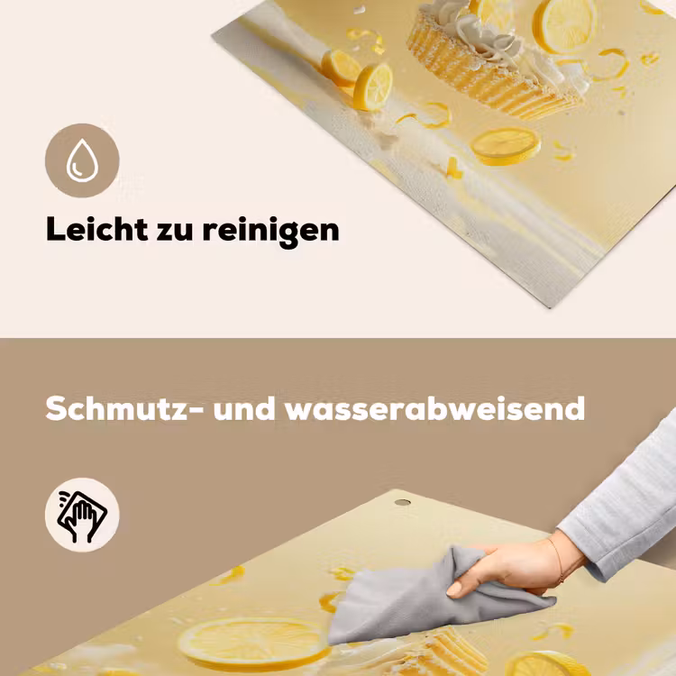 Citroen - Taart - Eten - Geel Inductie beschemer met haakjes klein -ky-schoon-de