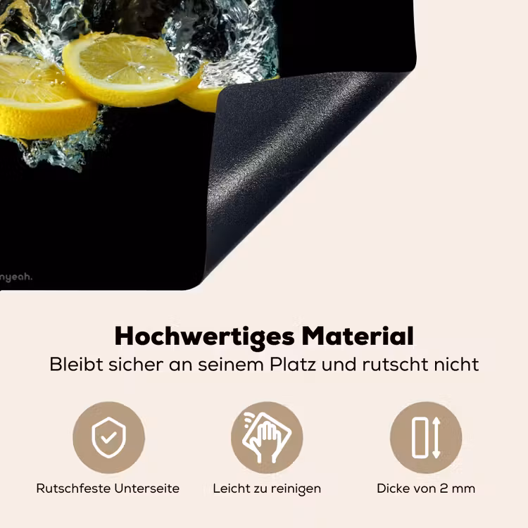 Citroen - Water - Fruit Inductie beschemer met haakjes klein -ky-onderkant-de