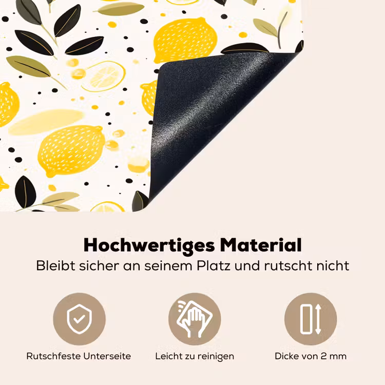 Citroenen - Geel - Wit - Stippen Inductie beschemer met haakjes klein 777 -ky-onderkant-de