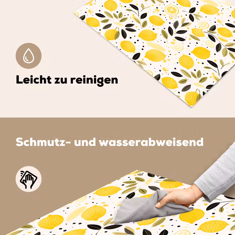 Citroenen - Geel - Wit - Stippen Inductie beschemer met haakjes klein 777 -ky-schoon-de