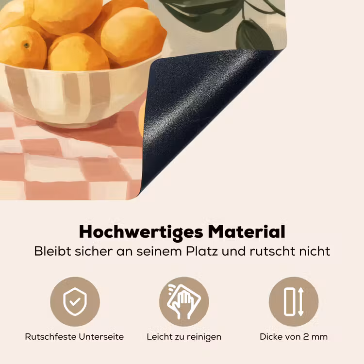 Citroenen - Glas - Tafelkleed - Geblokt Inductie beschemer met haakjes klein -ky-onderkant-de