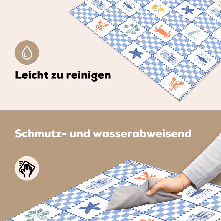 Zee - Sfeer- Mozaïek - Blauw Inductie beschemer met haakjes klein 777 -ky-schoon-de