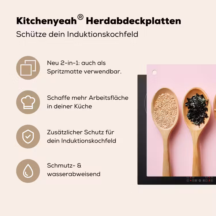 Ingrediënten - Lepels - Hout - Roze Inductie beschemer met haakjes klein -ky-usp-de
