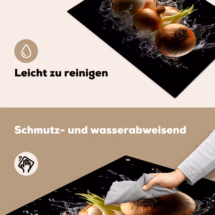 Ui - Groente - Bruin - Water - Zwart Inductie beschemer met haakjes klein -ky-schoon-de