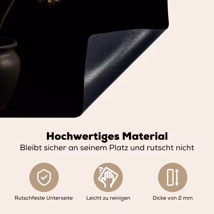 Bol - Gedroogd - Vaas - Zwart Inductie beschemer met haakjes middel -ky-onderkant-de
