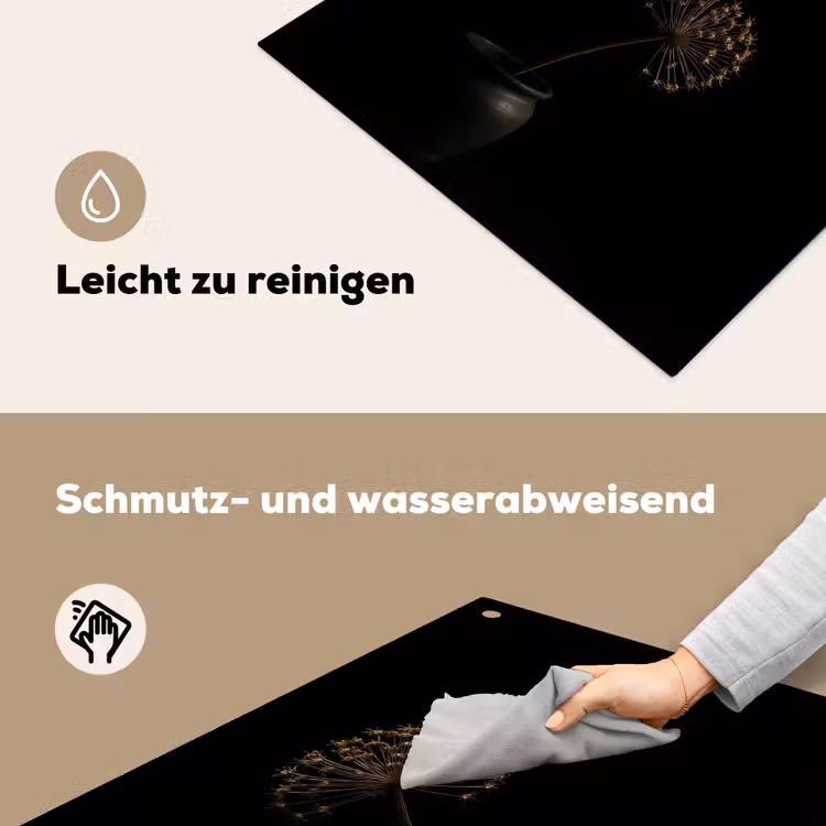 Bol - Gedroogd - Vaas - Zwart Inductie beschemer met haakjes middel -ky-schoon-de