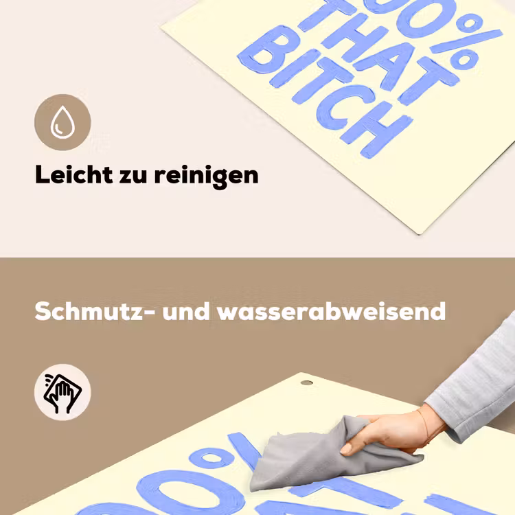 100% that bitch - Blauw - Wit Inductie beschemer met haakjes klein -ky-schoon-de