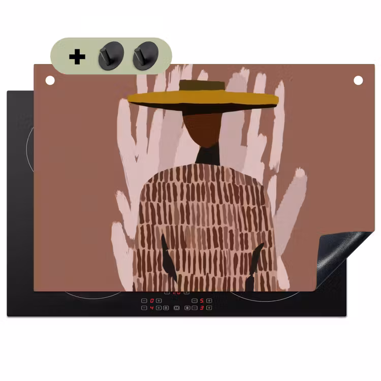 Abstract - Figuur - Illustratie - Hoed Inductie beschemer met haakjes klein -3d