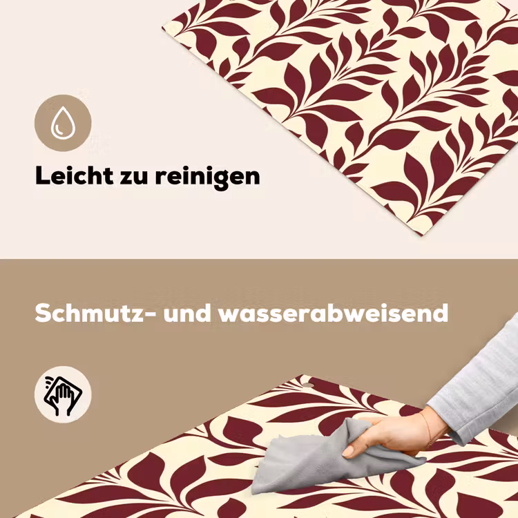 Abstract - Bladeren - Burgundy Inductie beschemer met haakjes klein 777 -ky-schoon-de