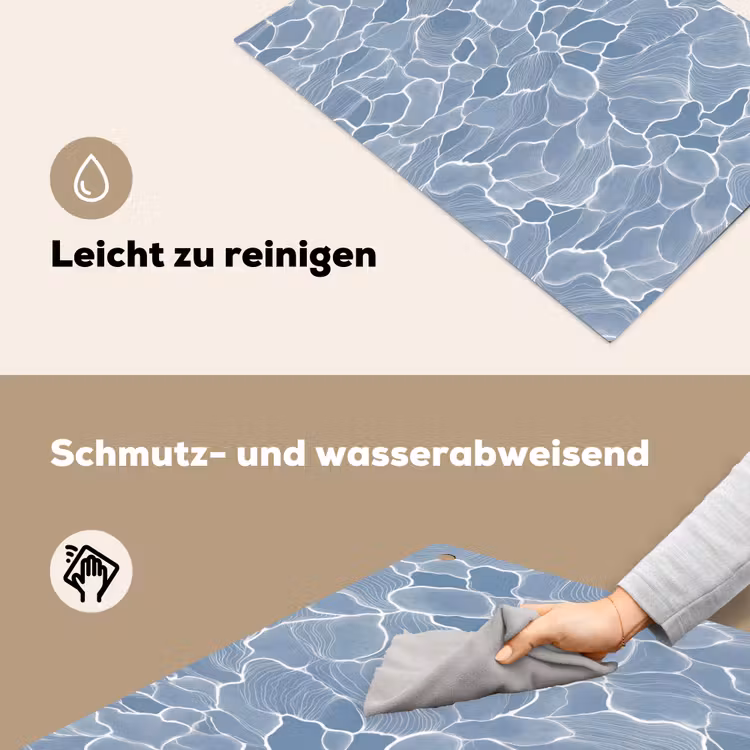 Abstract - Blauw - Bladeren Inductie beschemer met haakjes klein -ky-schoon-de