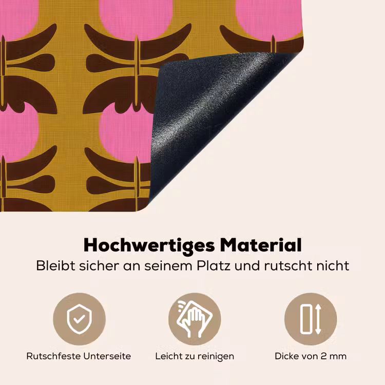 Abstract - Bloemen - Roze Inductie beschemer met haakjes klein 777 -ky-onderkant-de