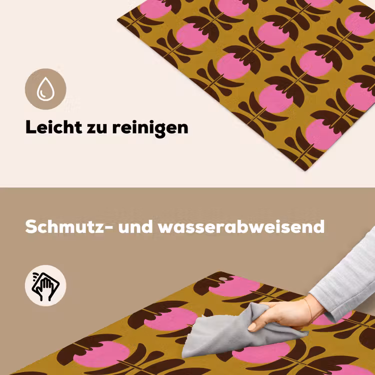Abstract - Bloemen - Roze Inductie beschemer met haakjes klein 777 -ky-schoon-de