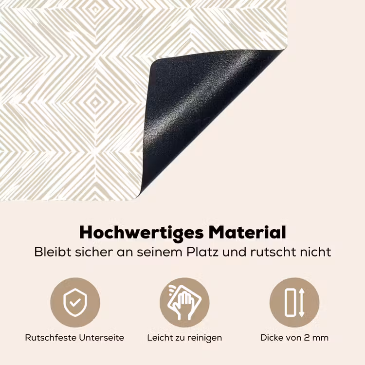 Abstract - Ruiten - Beige Inductie beschemer met haakjes klein 777 -ky-onderkant-de