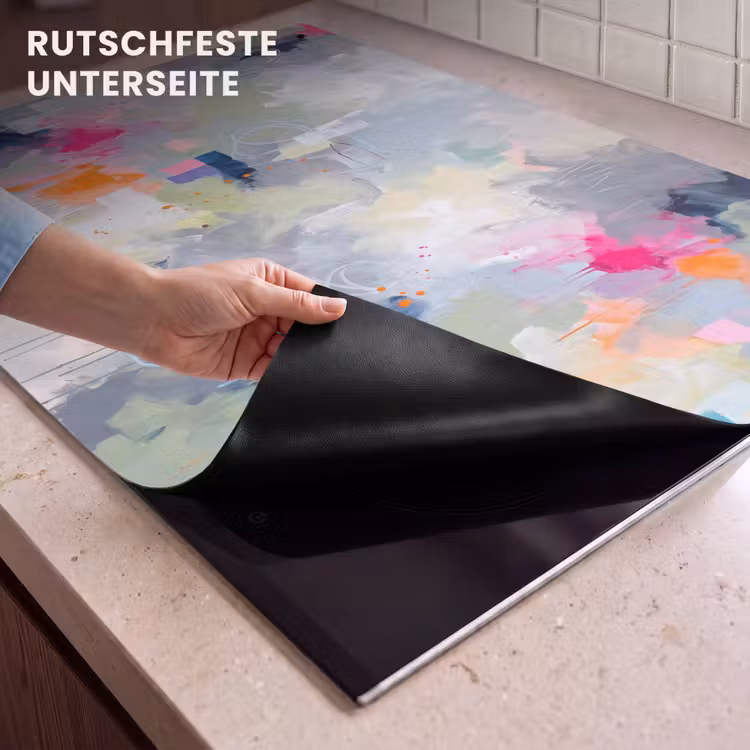 Abstract - Kleurrijk - Modern - Kunst Inductie beschemer met haakjes klein -ky-onderkant-de
