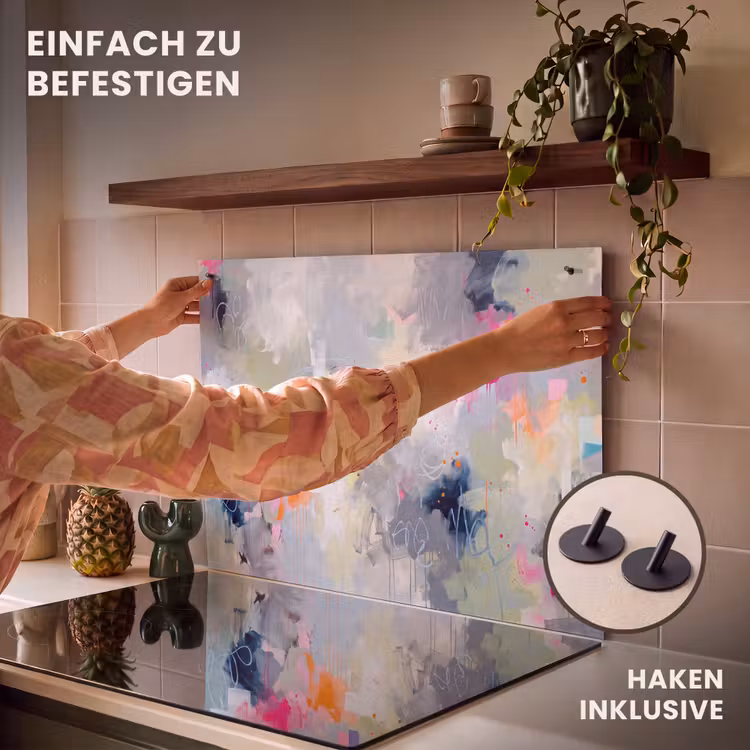 Abstract - Kleurrijk - Modern - Kunst Inductie beschemer met haakjes klein -ky-ophangen-de