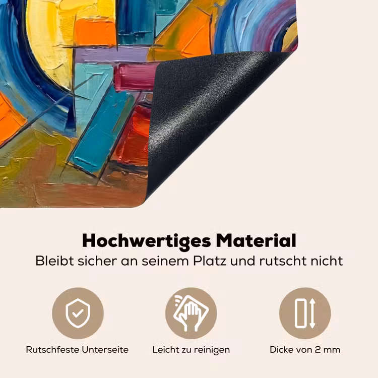 Abstract - Cirkels - Schilderij - Kleurrijk - Dynamisch Inductie beschemer met haakjes klein -ky-onderkant-de