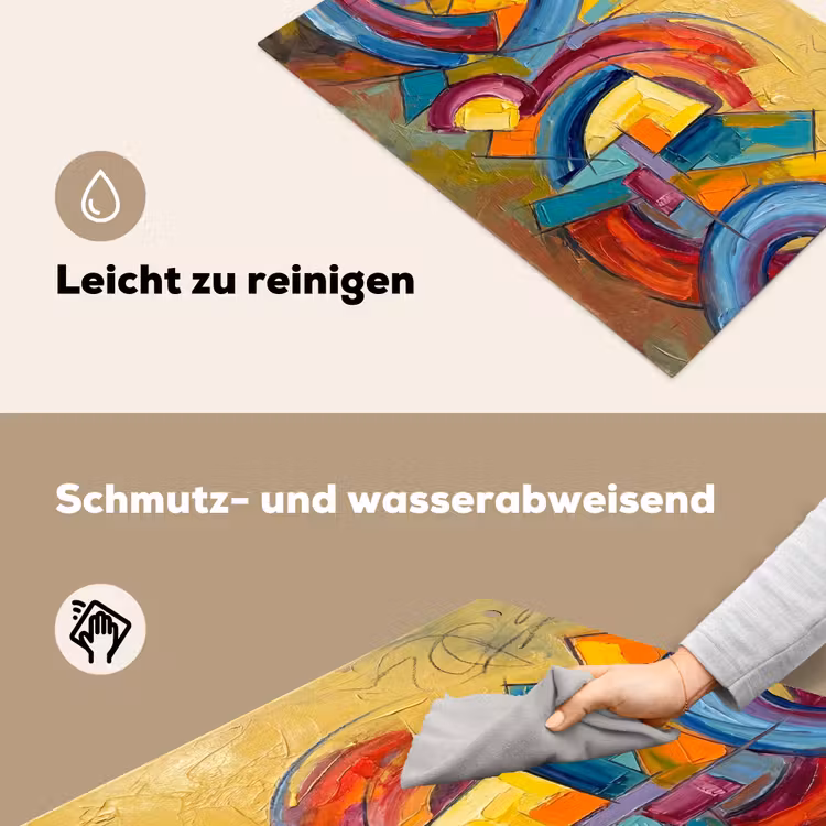 Abstract - Cirkels - Schilderij - Kleurrijk - Dynamisch Inductie beschemer met haakjes klein -ky-schoon-de