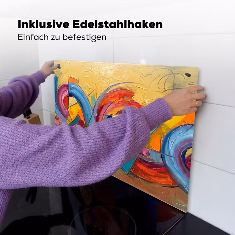Abstract - Cirkels - Schilderij - Kleurrijk - Dynamisch Inductie beschemer met haakjes klein -ky-ophangen-de