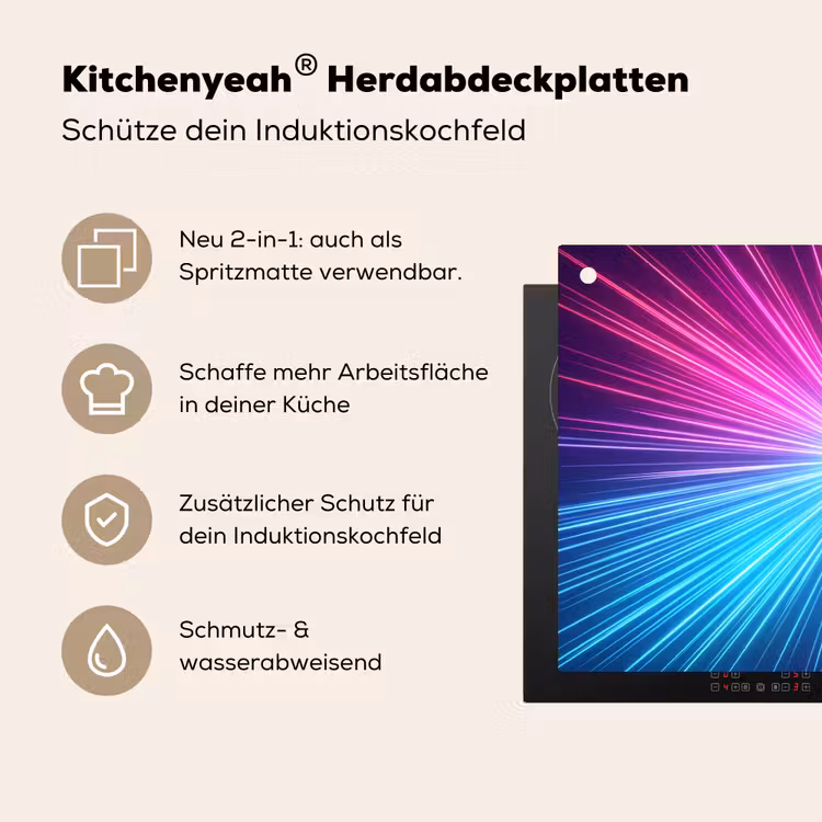 Abstract - Light - Burst - Modern - Colorful Inductie beschemer met haakjes klein -ky-usp-de