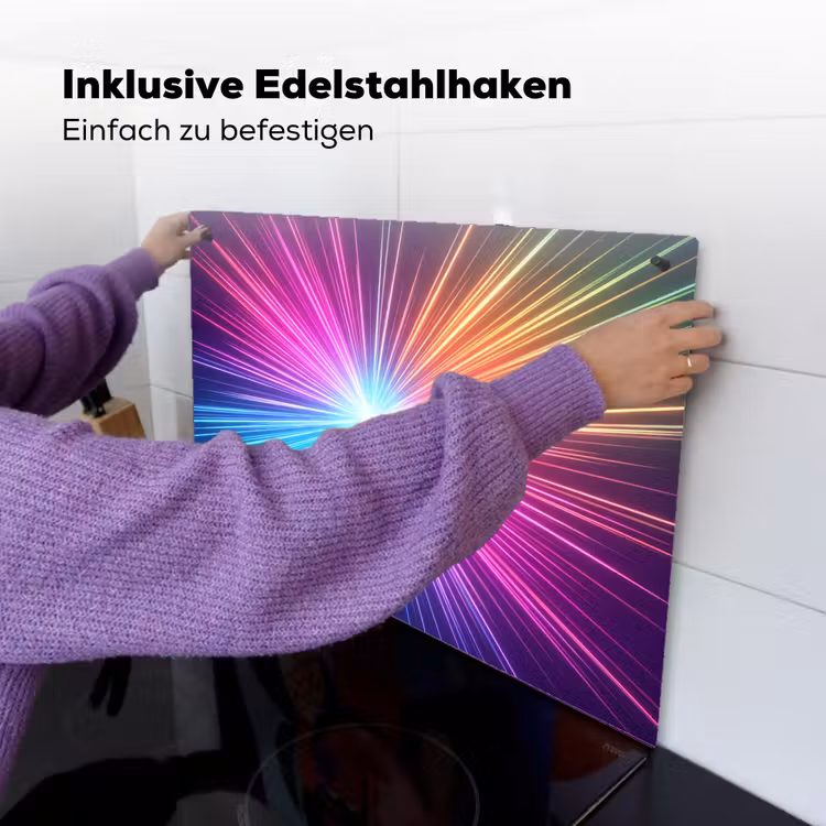 Abstract - Light - Burst - Modern - Colorful Inductie beschemer met haakjes klein -ky-ophangen-de