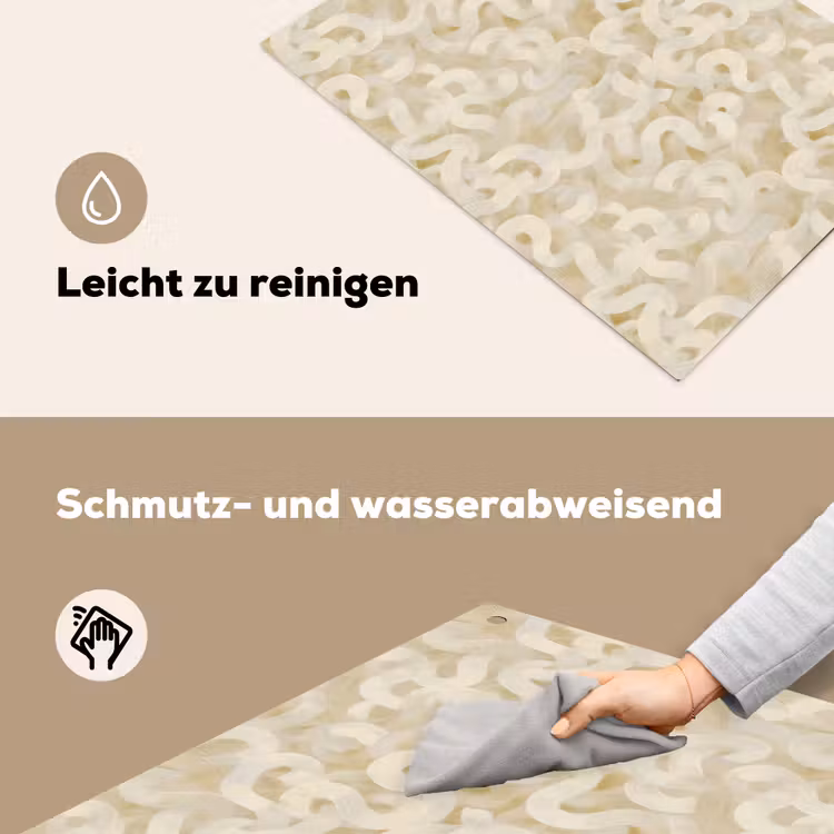 Abstract - Lijnen - Beige Inductie beschemer met haakjes klein 777 -ky-schoon-de