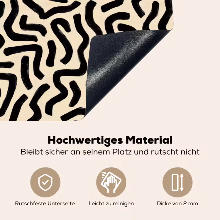 Abstract - Lijnen - Zwart Inductie beschemer met haakjes klein 777 -ky-onderkant-de