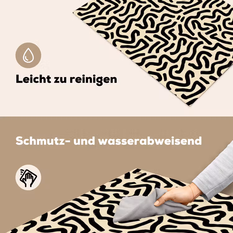 Abstract - Lijnen - Zwart Inductie beschemer met haakjes klein 777 -ky-schoon-de