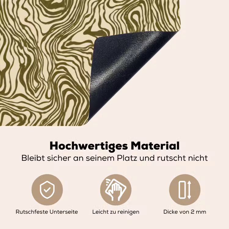 Abstract - Marmer - Groen Inductie beschemer met haakjes klein 777 -ky-onderkant-de