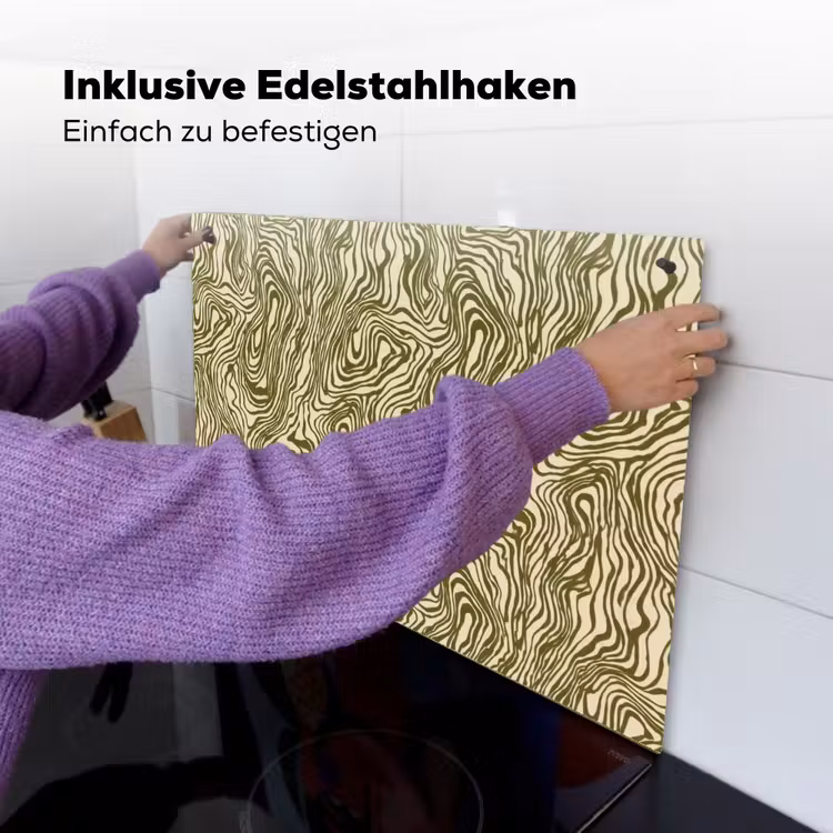 Abstract - Marmer - Groen Inductie beschemer met haakjes klein 777 -ky-ophangen-de