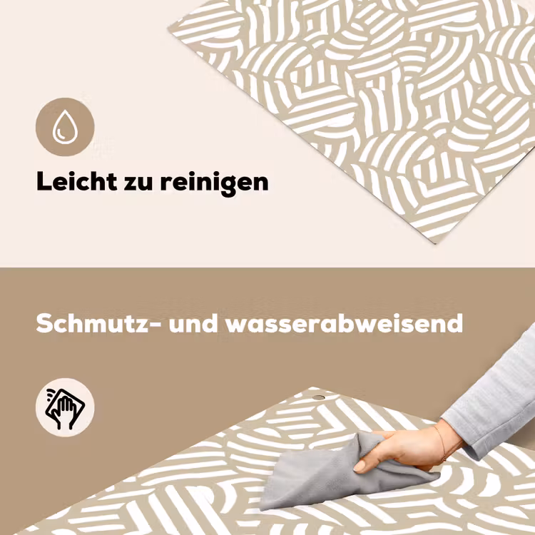 Abstract - Modern - Beige Inductie beschemer met haakjes klein 777 -ky-schoon-de