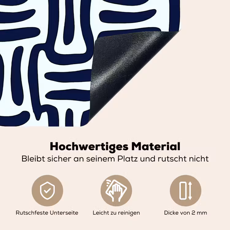 Abstract - Modern - Blauw Inductie beschemer met haakjes klein 777 -ky-onderkant-de