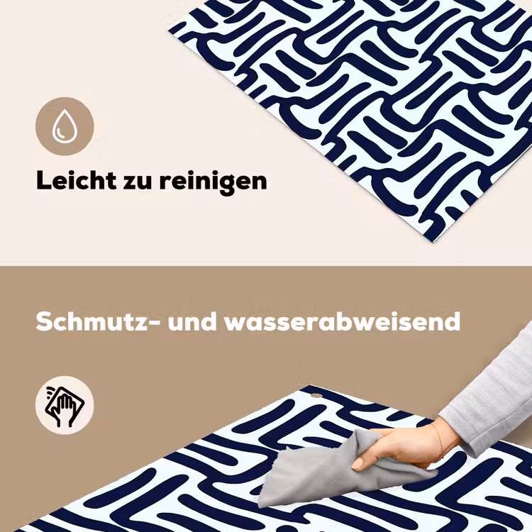 Abstract - Modern - Blauw Inductie beschemer met haakjes klein 777 -ky-schoon-de