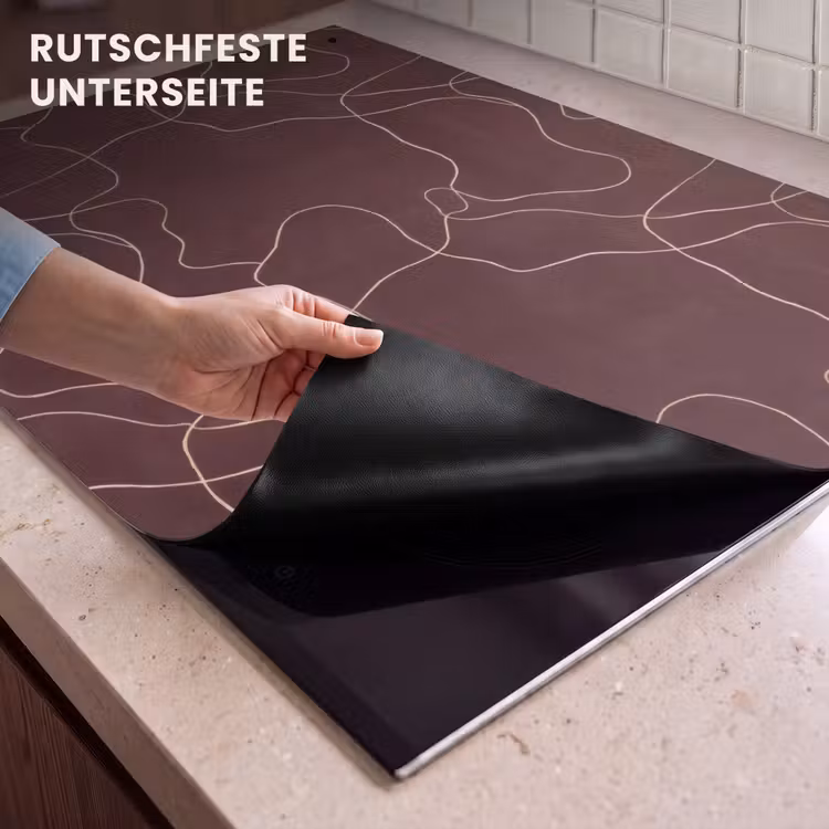 2-in-1 Herdabdeckplatte & Spritzschutz - Abstrakt - Modern - Braun - Abstract - Modern - Bruin Inductie beschemer met haakjes klein 777